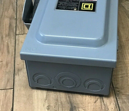 SQUARE D HU361 SAFETY SWITCH SER.F1 30A  NON FUSIBLE TYPE1 600VAC/VDC 30HP