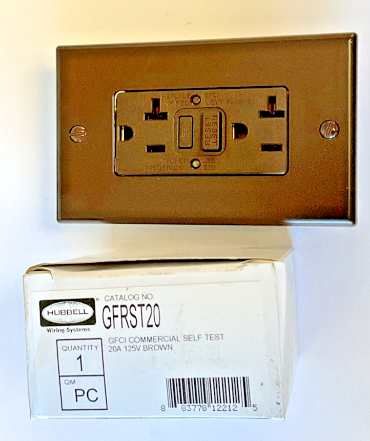 HUBBELL GFRST20 COMMERCIAL RECEPTACLE 20A 125V GFCI