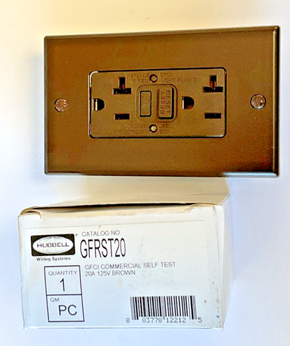 HUBBELL GFRST20 COMMERCIAL RECEPTACLE 20A 125V GFCI