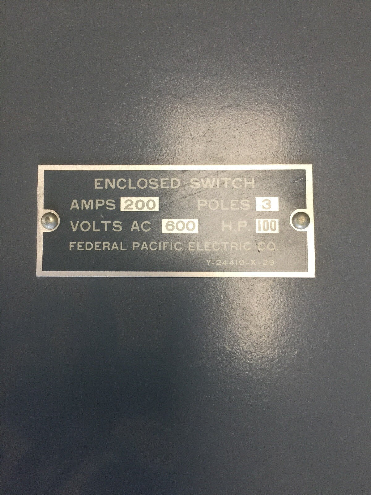 FPE RHQ5236 HEAVY DUTY TYPE A SAFETY SWITCH NON-FUSIBLE 200A 600VAC RAINTIGHT