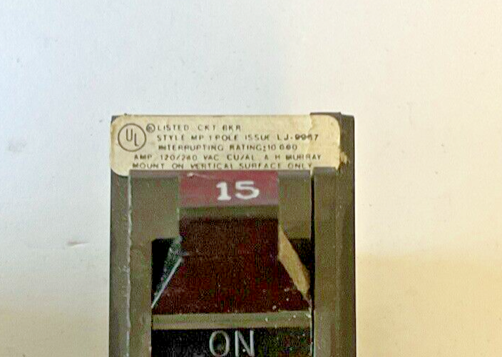 ARROW HART/ MURRAY MP115 CIRCUIT BREAKER 15A 1POLE STYLE MP 240VAC ***LOTOF4***