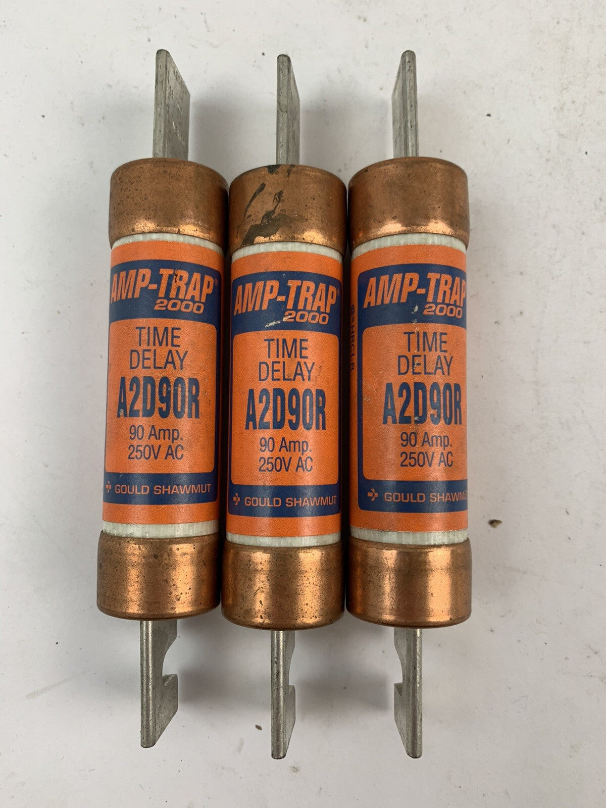 Gould Shawmut Amp-trap 2000 Time-Delay A2D90R 90A 250V Fuse "Lot of 3"