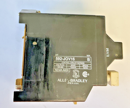 ALLEN BRADLEY 592-JOV16 OVERLOAD RELAY SER.B 600VAC W/ W47 HEATERS