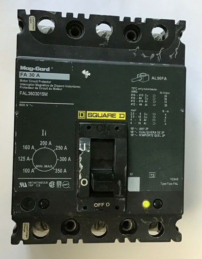 SQUARE D FAL3603015M CIRCUIT BREAKER 30A 600VAC
