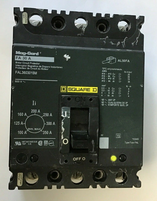 SQUARE D FAL3603015M CIRCUIT BREAKER 30A 600VAC
