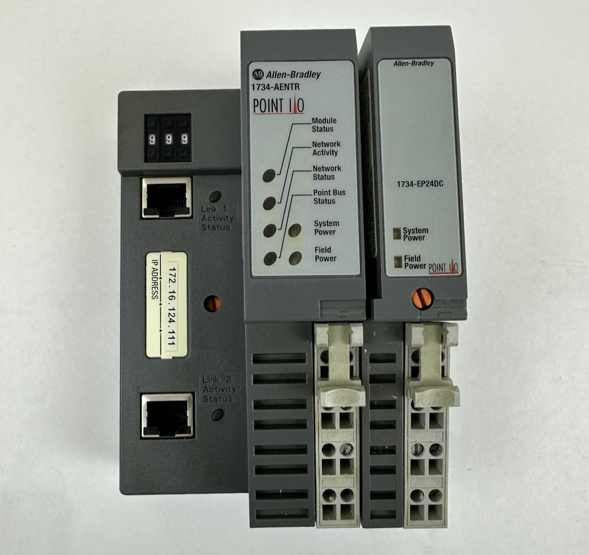 ALLEN-BRADLEY 1734-AENTR Ser. A FW 3.010 NETWORK ADAPTER MODULE POINT I/O 24 VDC