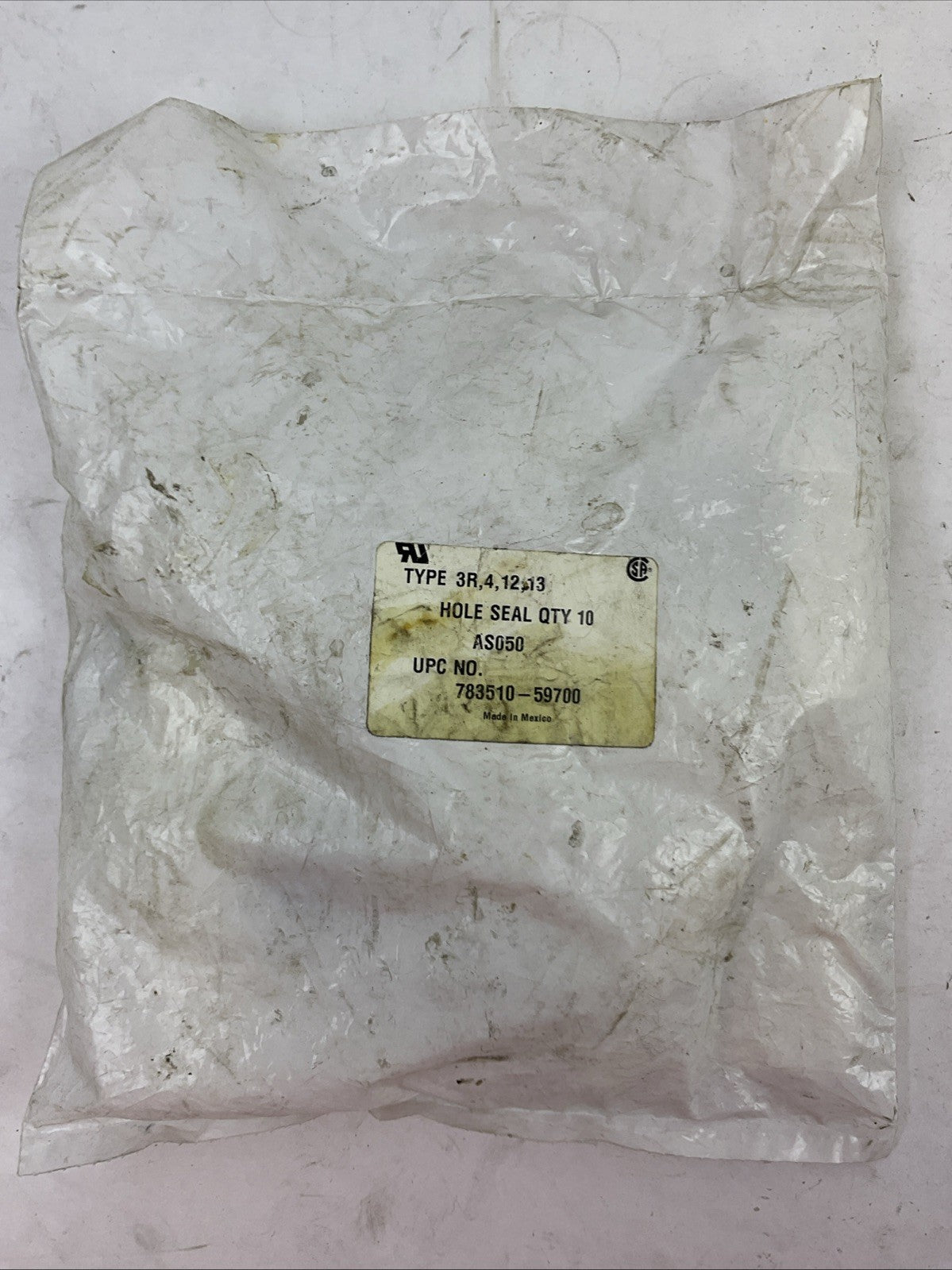 HOFFMAN TYPE 3R, 4, 12, 13 AS050 783510-59700 HOLE SEAL  59700 1/2" (BAG OF 10)