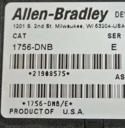 ALLEN-BRADLEY 1756-DNB DEVICENET BRIDGE SCANNER MODULE SER.E 25VDC