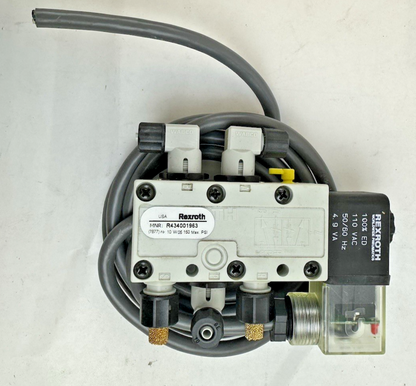 REXROTH R434001963 SERIES 740 PNEUMATIC SOLENOID AIR VALVE 110VAC 50/60HZ 150 PS