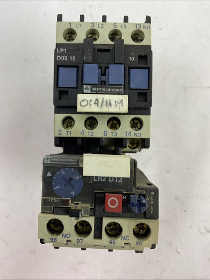 TELEMECANIQUE STARTER LP1 D09 10 600VAC CONTACTOR 24VDC COIL LR2D1310 RELAY 4-6A