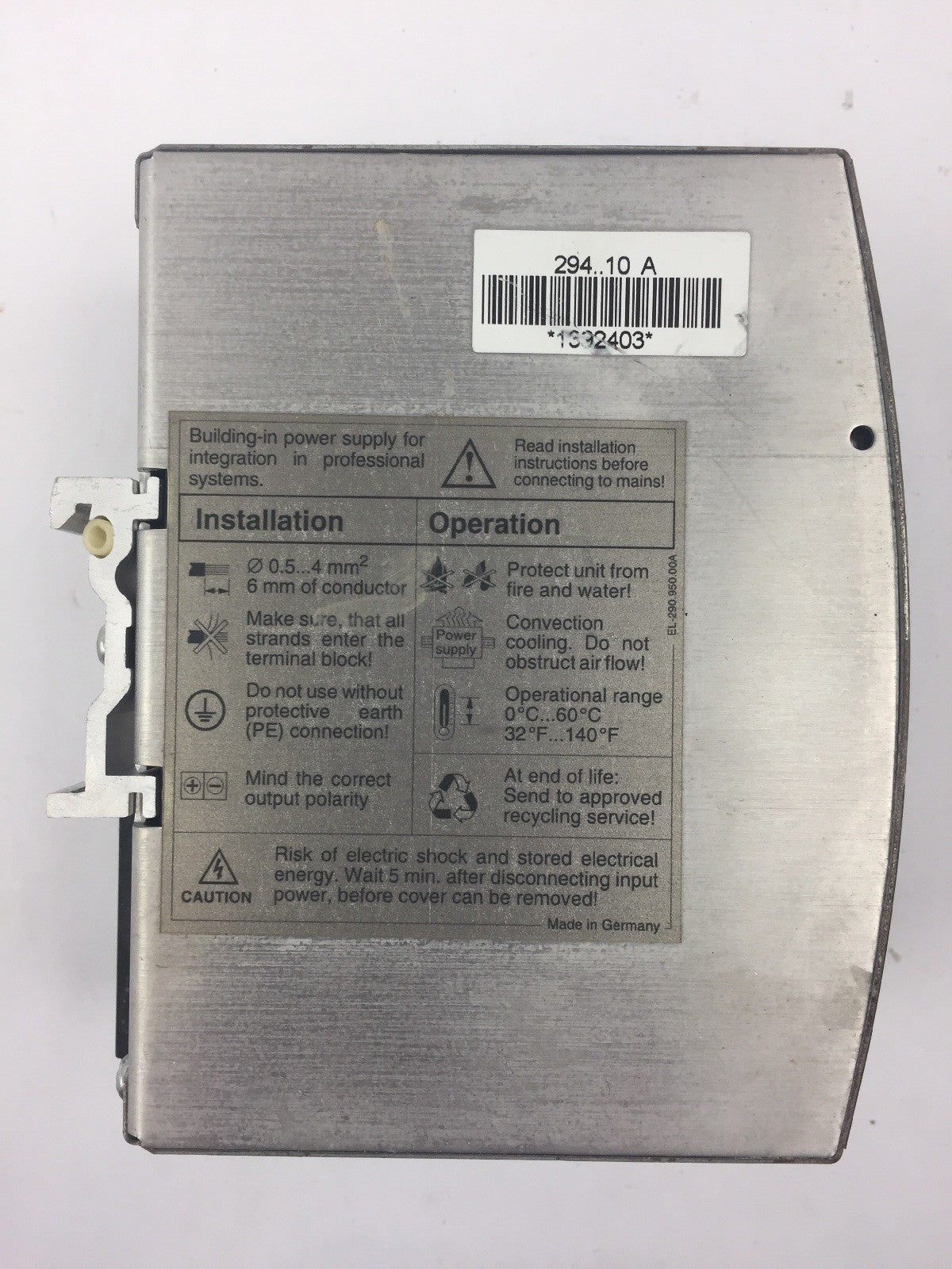SOLA SDN 5-24-100 POWER SUPPLY 115/230VAC 2.6/1.4A 50/60HZ 24VDC/5A