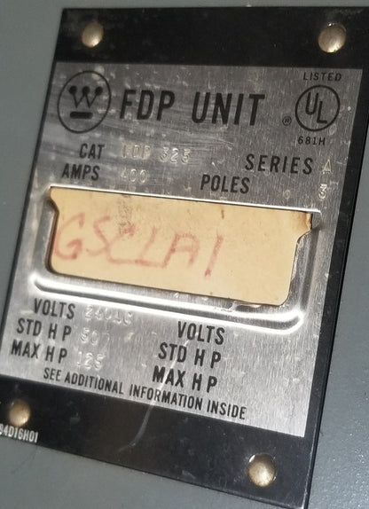 WESTINGHOUSE FDP325 400A 250VAC 3Ph 125HP