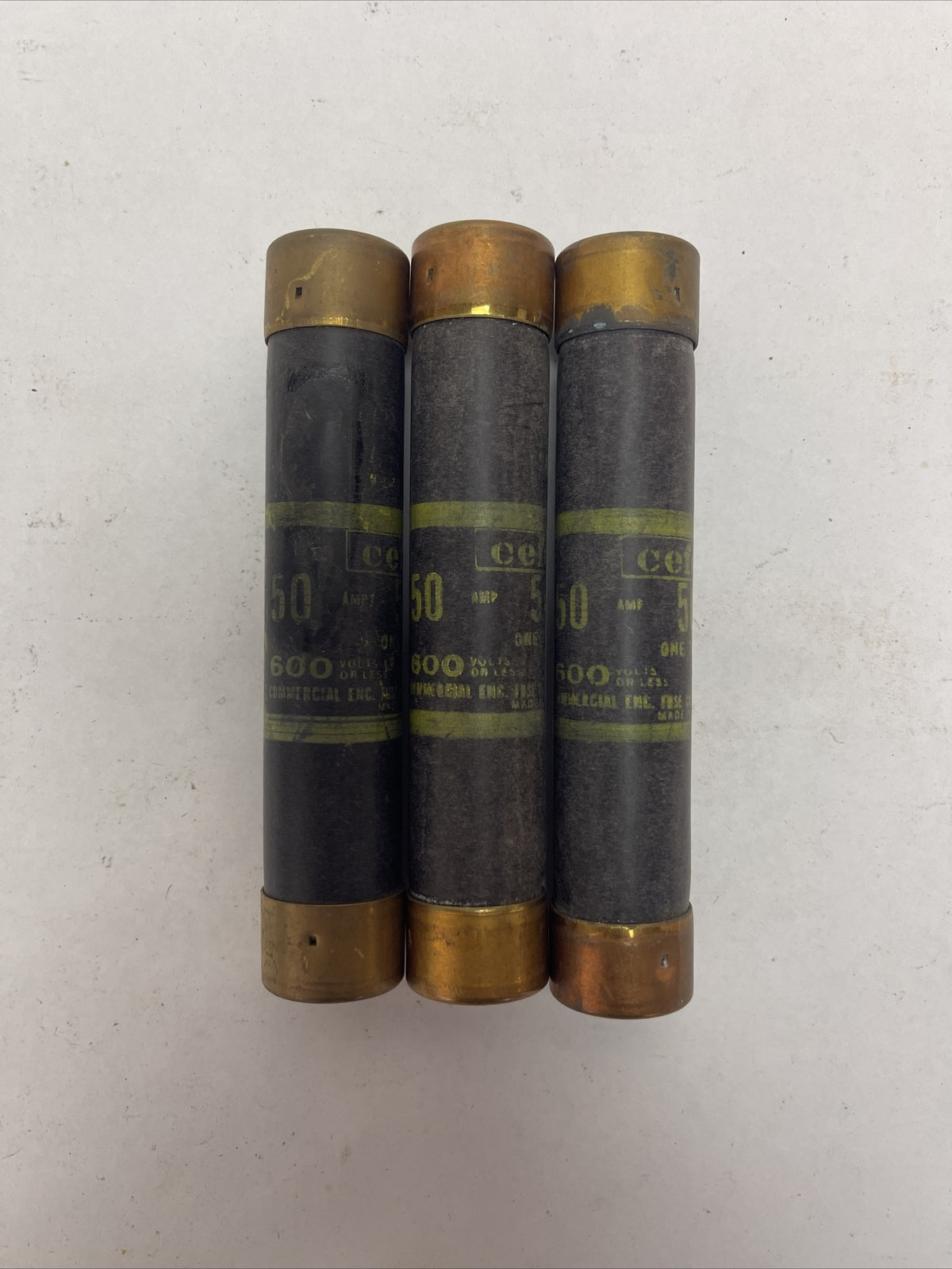 CEFCO OT50/600 ONE TIME FUSE 600V 50AMP (LOT OF 3)
