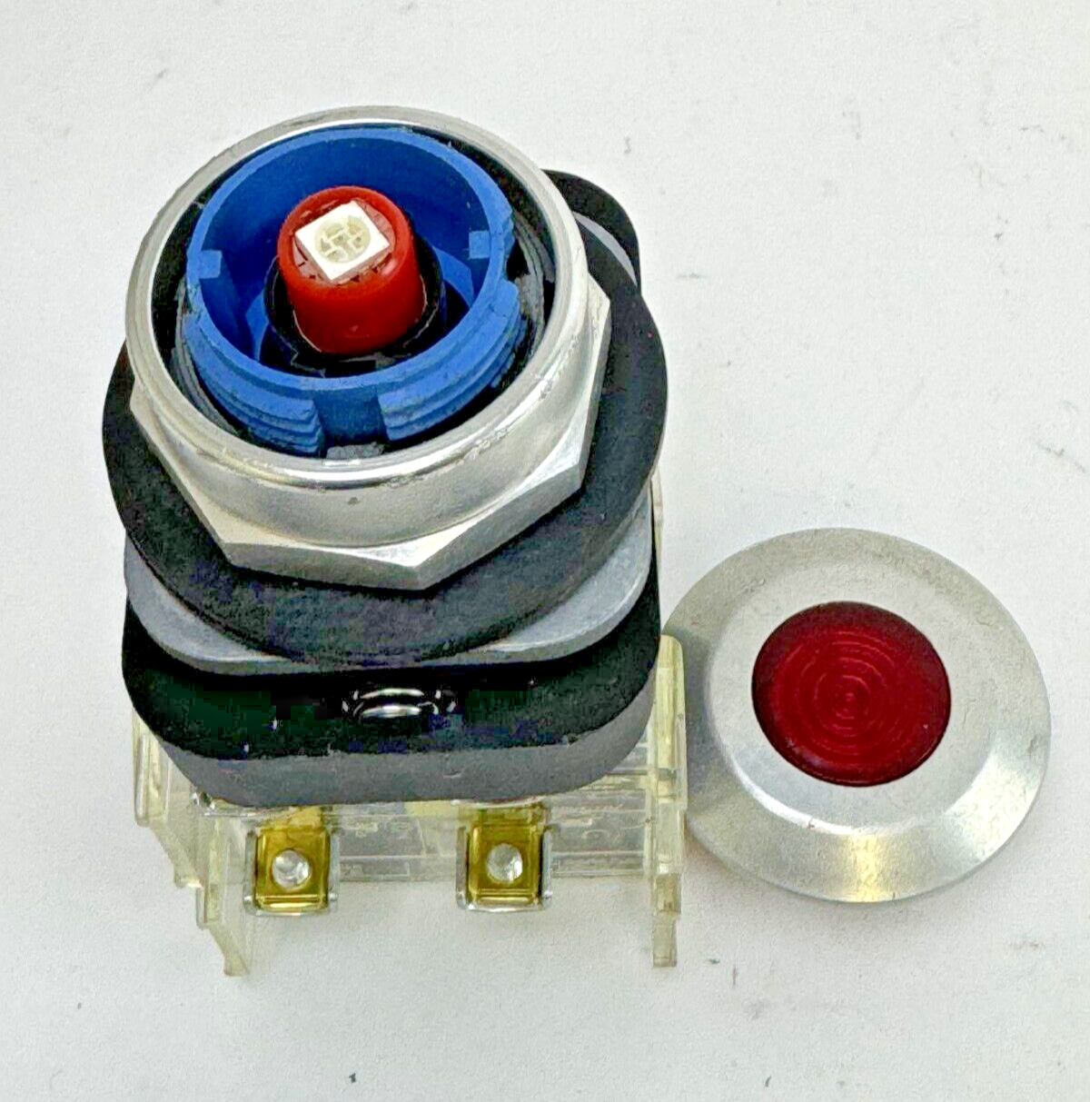ALLEN-BRADLEY - 800T-FXTQH2RA5 SER. U - RED MUSHROOM PUSH/PULL BUTTON W/ BLOCK
