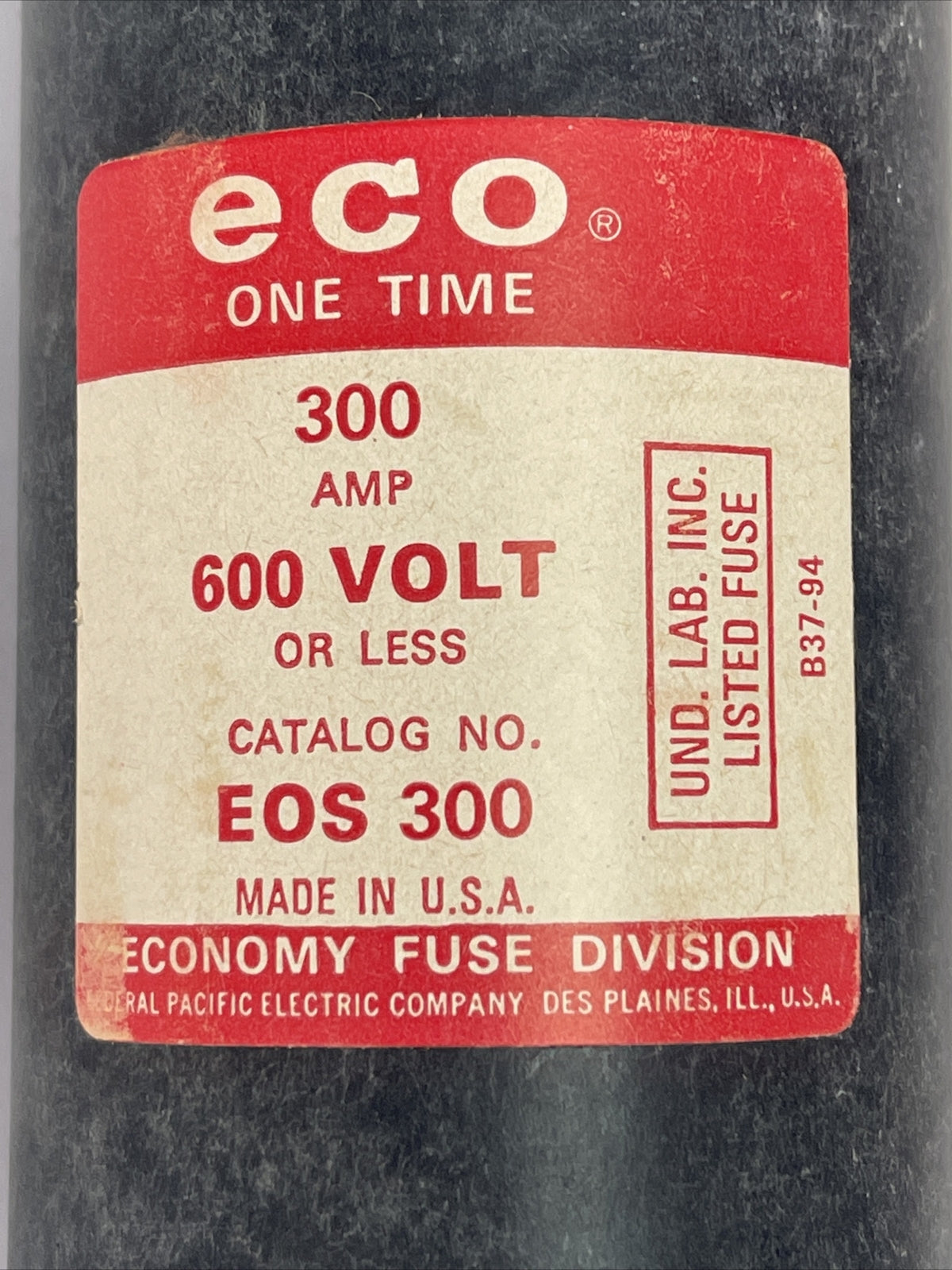 ECONOMY EOS300 ONE TIME FUSE 300AMP 600V
