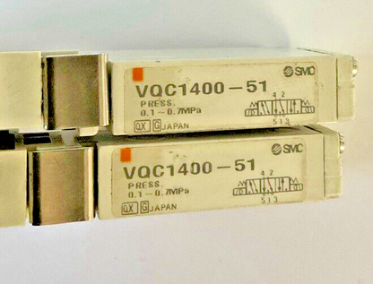 SMC VQC1400-51 SOLENOID PNEUMATIC VALVE 0.1-0.7MPA***LOT OF 2***
