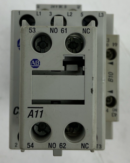 ALLEN BRADLEY 100-C30D*00 SER C CONTACTOR 600VAC 55A 3PH 25HP COIL 24VDC 100-F