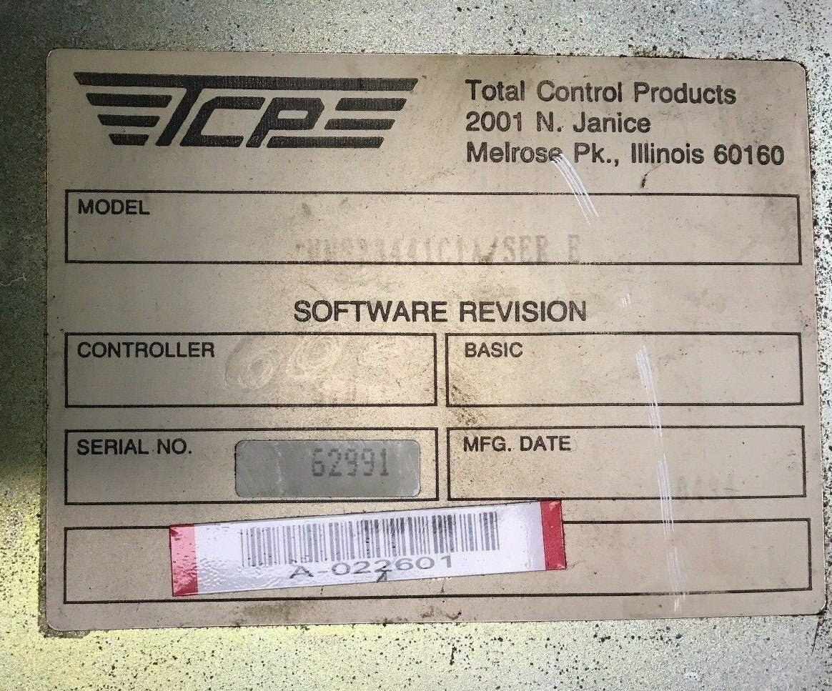 TOTAL CONTROL PRODUCTS CRTXXXXXC1A SER.G CONTROL PANEL W/MMS23441C1A CON.PROCESS
