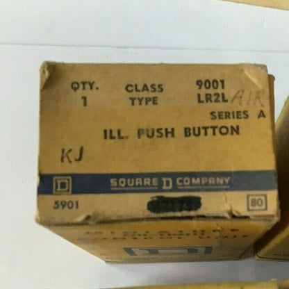 SQUARE D 9001 LR2L ILLUMINATED PUSHBUTTON SERIES A***LOTOF7***