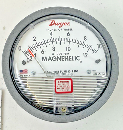 DWYER 102046-10 PRESSURE GAUGE X1000FPM 15PSIG W38AG