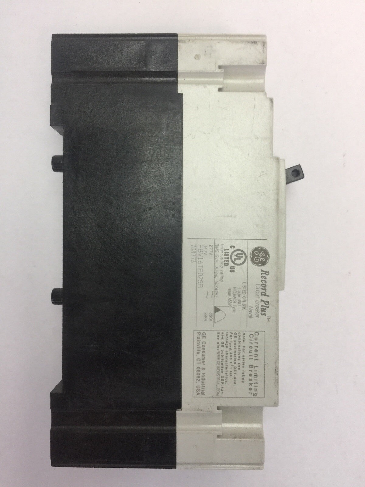 GE FBV16TE025R RECORD PLUS CIRCUIT BREAKER 25A 277/347VAC 50/60HZ