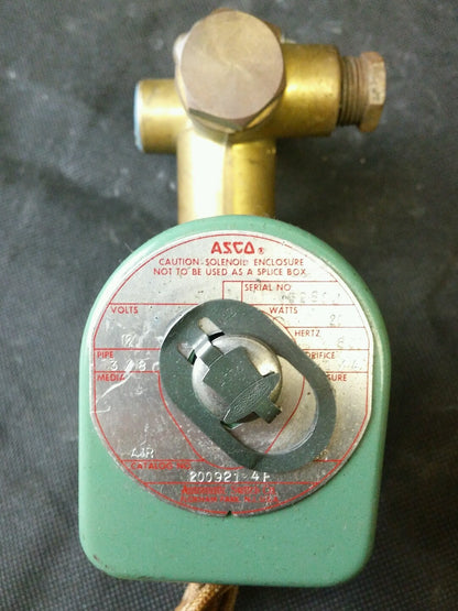 ASCO RED HAR SOLENOID VALVE 200921 4RF 110/120VAC 250PSI 1/4"