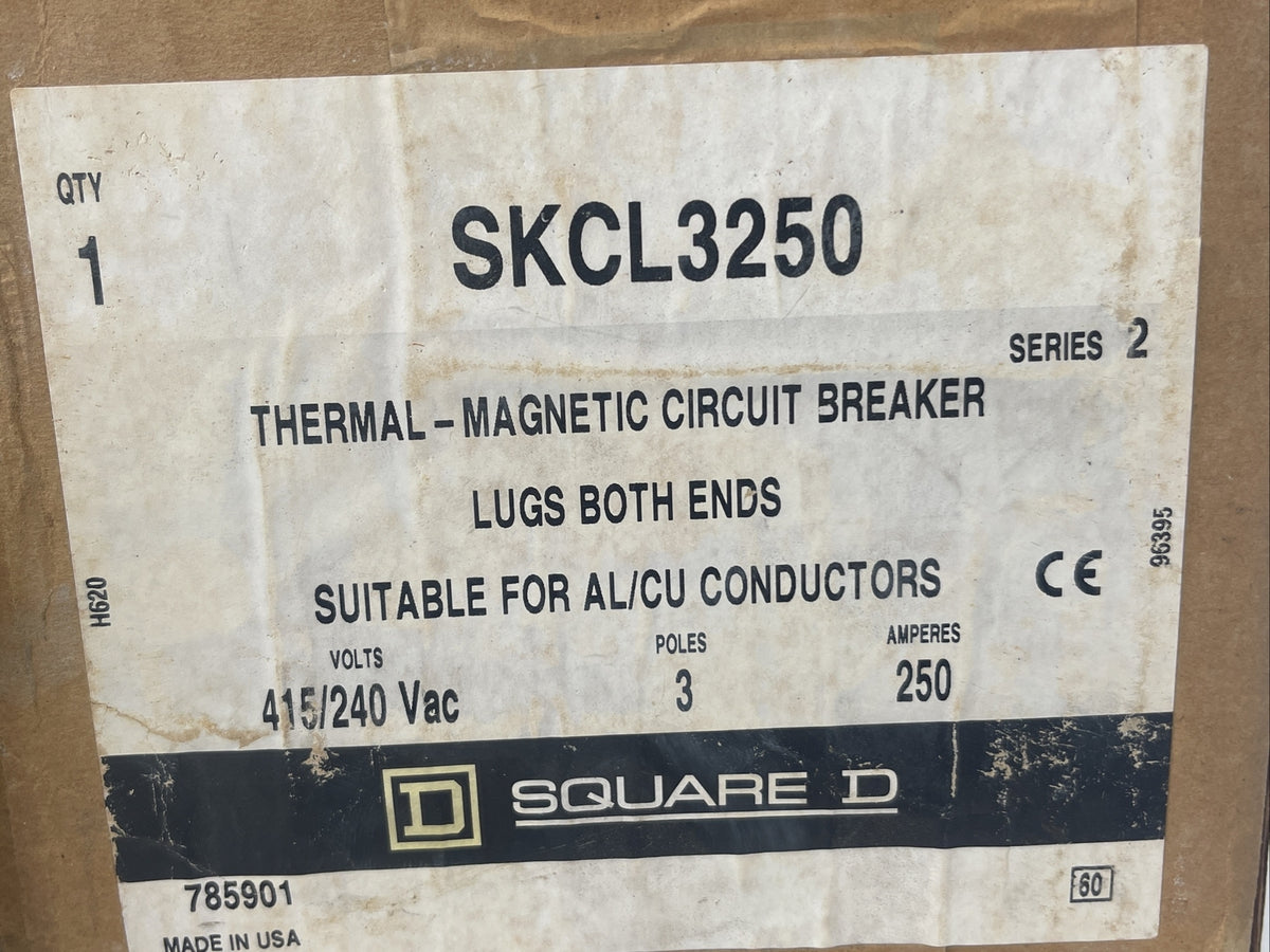 SQUARE D SKCL3250 THERMAL-MAGNETIC CIRCUIT BREAKER 250A 480VAC 3POLE SERIES 2