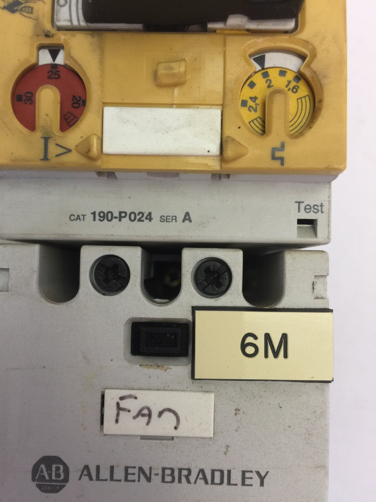 ALLEN BRADLEY MOTOR STARTER 190-P024 SER A 190-MN SER A 190-A40 SER B COIL 120V