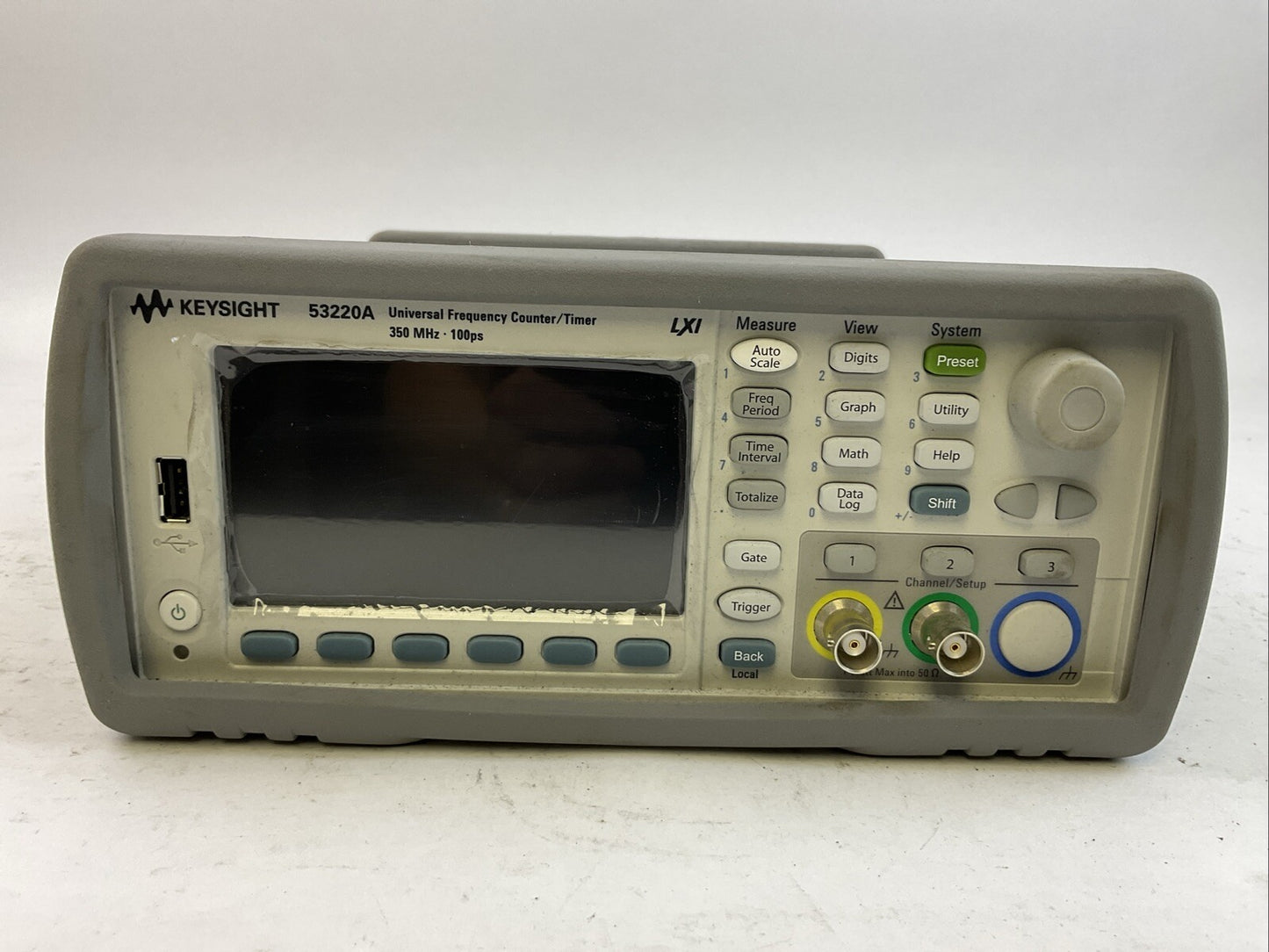 KEYSIGHT 53220A UNIVERSAL FREQUENCY COUNTER/TIMER 350 MHz 100ps 100-240VAC