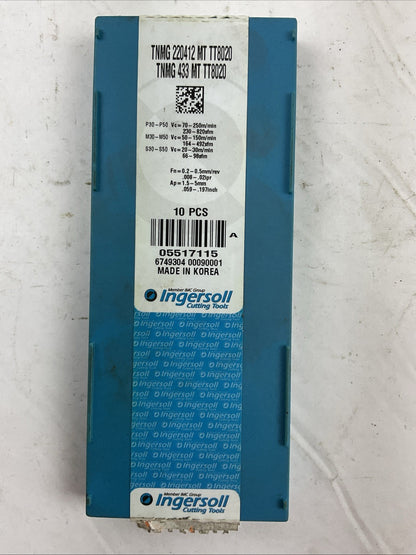 INGERSOLL TNMG 220412 MT TT8020 TNMG 433 MT TT8020 CARBIDE INSERT (BOX OF 10)