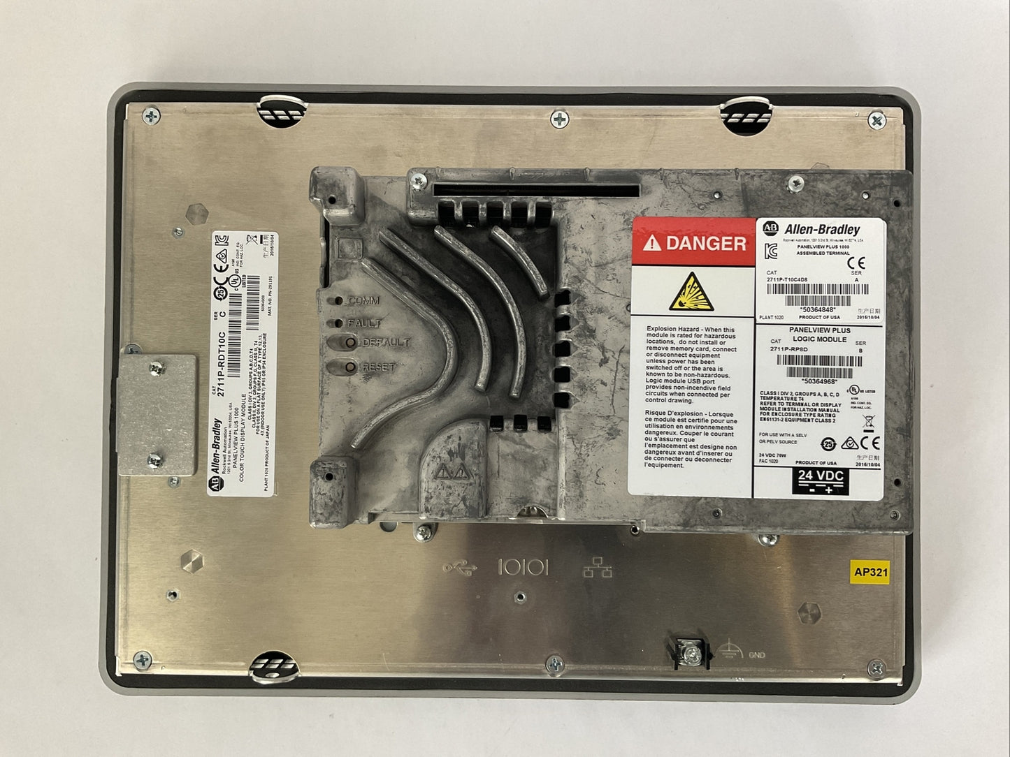 ALLEN BRADLEY PANELVIEW PLUS 1000 2711P-T10C4D8 2711P-RP8D 2711P-RDT10C 24VDC