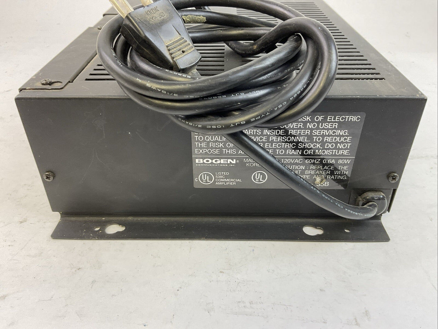 BOGEN TPU-35B 35WATT AMPLIFIER 120VAC 60HZ 0.6A 80W