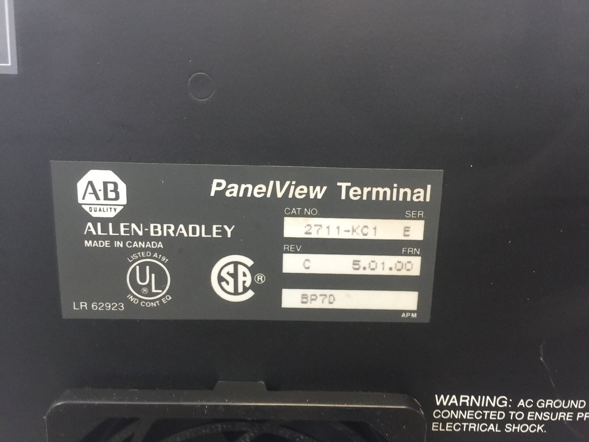 ALLEN BRADLEY 2711-KC1 PANELVIEW SER E REV C FRN 5.01.00 115/230VAC 47-63HZ 80W