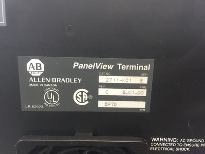 ALLEN BRADLEY 2711-KC1 PANELVIEW SER E REV C FRN 5.01.00 115/230VAC 47-63HZ 80W