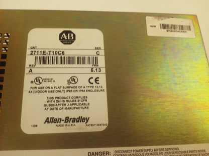 ALLEN BRADLEY 2711E-T10C6 SER. C REV. A  PANELVIEW 1000E TERMINAL FRN 5.13