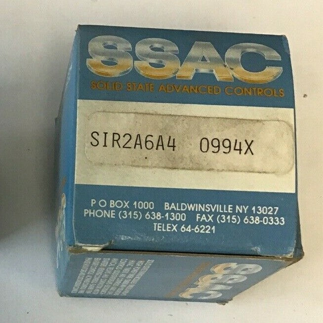 SSAC SIR2A6A4 CONTROL INPUT TIME DELAY9-30VAC/DC 120VAC 6AMP