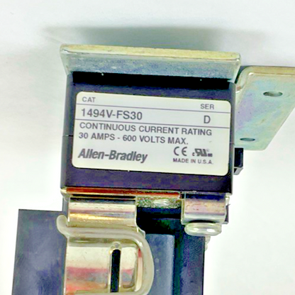 ALLEN BRADLEY 1494V-DS30 SER D DISCONNECT SWITCH 1494V-FS30 LONG HANDLE 12"