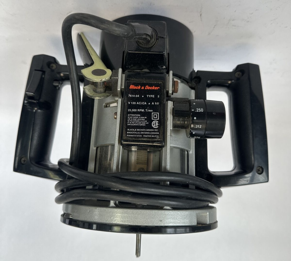 BLACK & DECKER 7614-04 TYPE 3 ROUTER 120VAC 25,000RPM T/mm