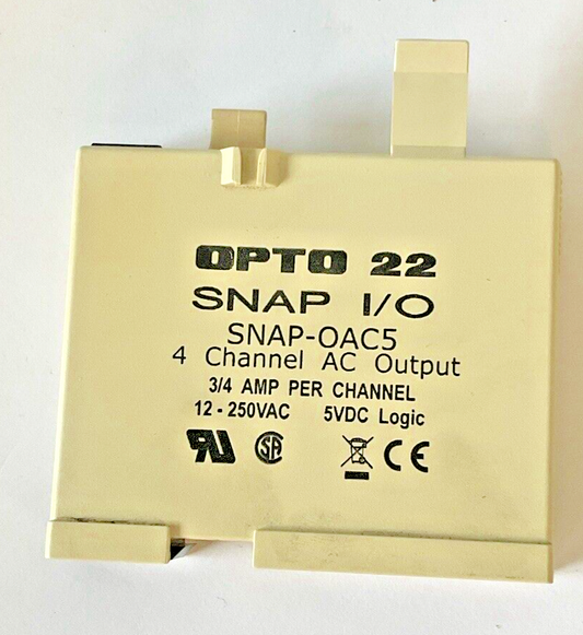 OPTO 22 SNAP-OAC5 4 CHANNEL OUTPUT 12-250VAC 3/4A 5VDC LOGIC