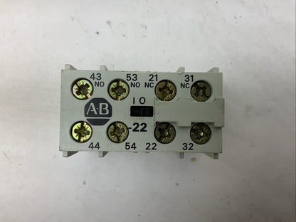 ALLEN BRADLEY 195-MB22 SER A 500VAC 10A AUXILIARY CONTACT BLOCK