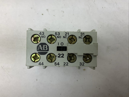 ALLEN BRADLEY 195-MB22 SER A 500VAC 10A AUXILIARY CONTACT BLOCK