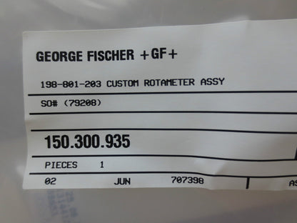 GEORGE FISCHER 150-300-935 / 198-801-203 CUSTOM ROTAMETER ASSY - in SEALED BOX