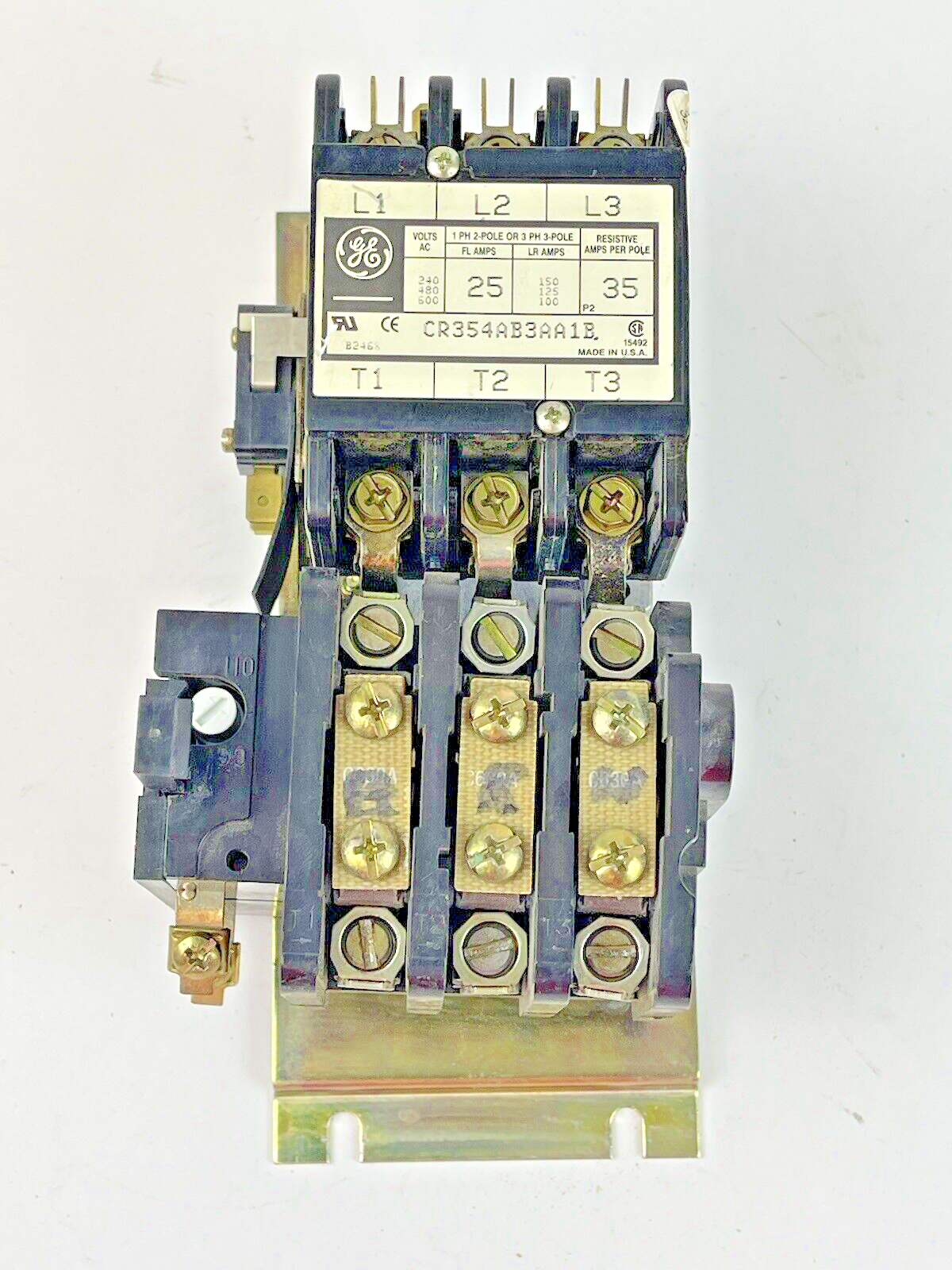 GE GENERAL ELECTRIC - CR354AB3AA1B - MOTOR STARTER -1 PH, 2 POLE, OR 3 PH 3 POLE