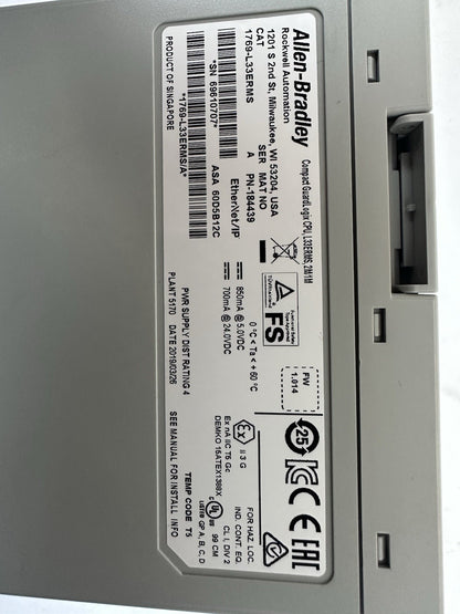Allen-Bradley 1769-L33ERMS /Series A Compact GuardLogix, FW 1.014