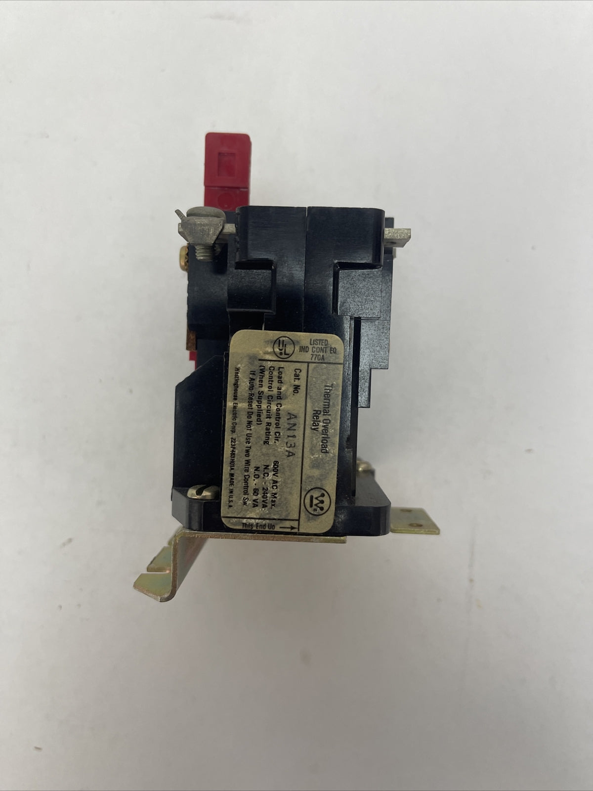 WESTINGHOUSE AN13A THERMAL OVERLOAD RELAY 600VAC