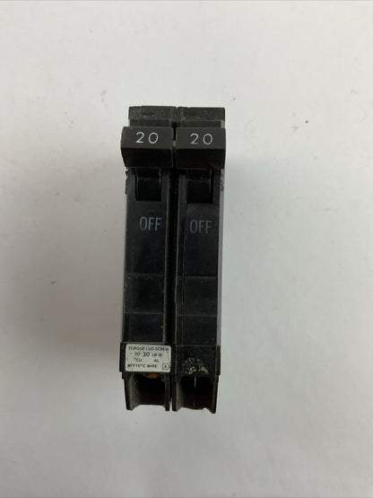 GE THQP220 CIRCUIT BREAKER 2POLE 20AMP 120/240VAC