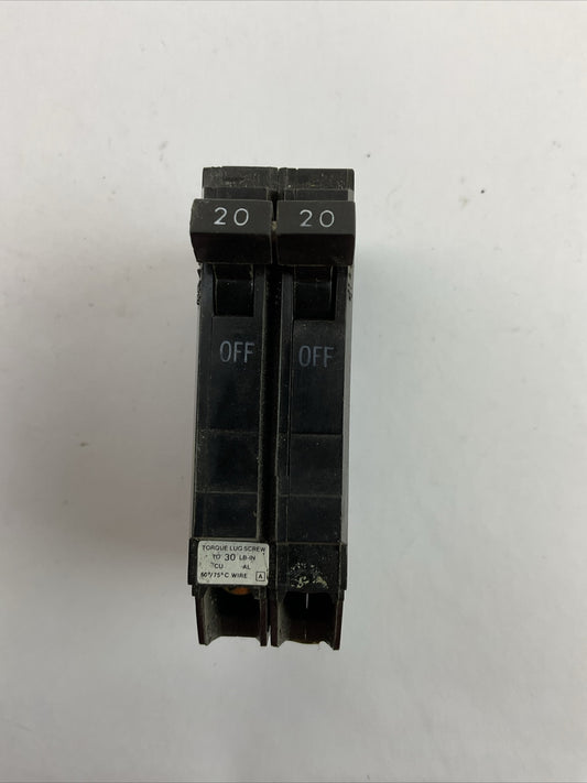 GE THQP220 CIRCUIT BREAKER 2POLE 20AMP 120/240VAC