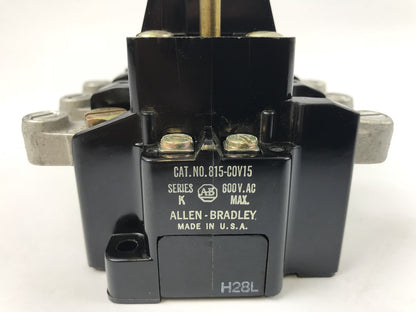 Allen Bradley 815-COV15 Overload Relay Panel  600 V AC MAX