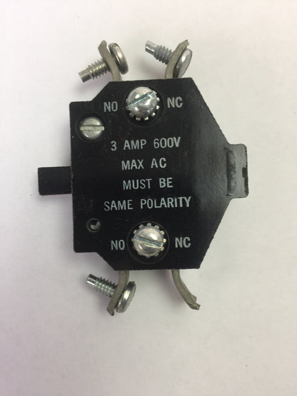 CUTLER HAMMER 10-3654 AUXILIARY CONTACT 3AMP 600VAC