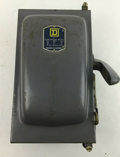 SQUARE D H-81251 SAFETY SWITCH SER.A3 30A 250V